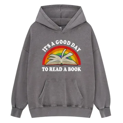 Pagewings It‘s A Good Day To Read A Book Unisex Washed Hoodie