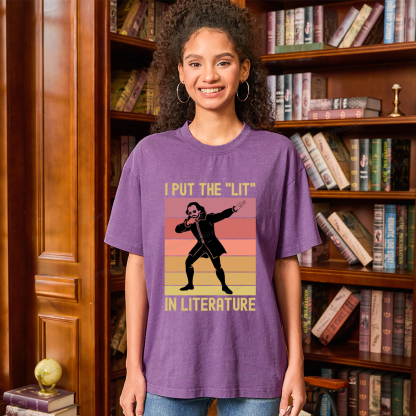 Pagewings I Put The "Lit" In Literature Unisex Washed T-shirt