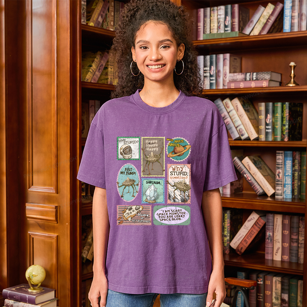 Pagewings Amaze Retro Sci-Fi Unisex Washed T-shirt