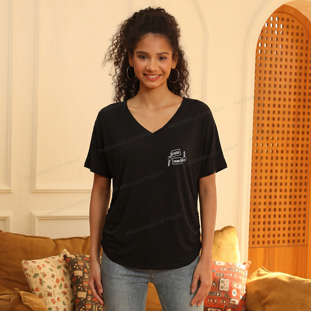 Pagewings Room Numbers Women's Modal V-neck T-shirt  