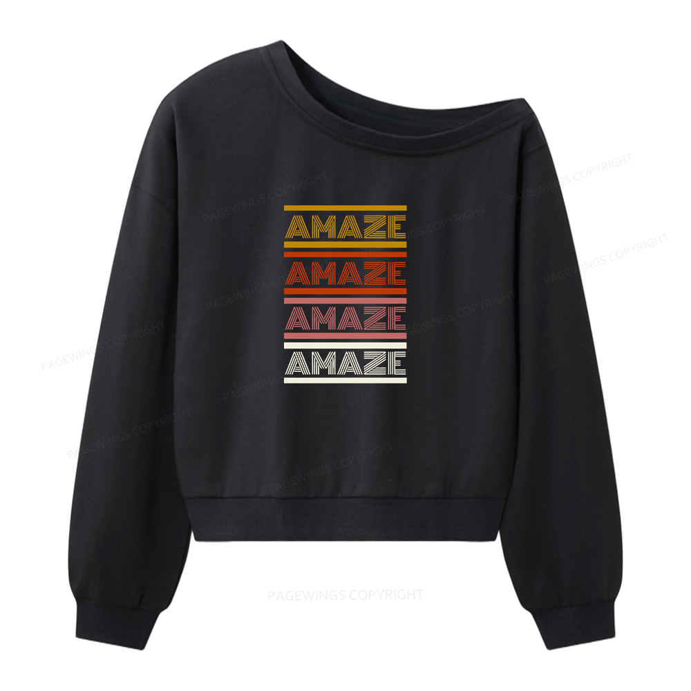 Pagewings Amaze Women Off Shoulder Sweatshirt