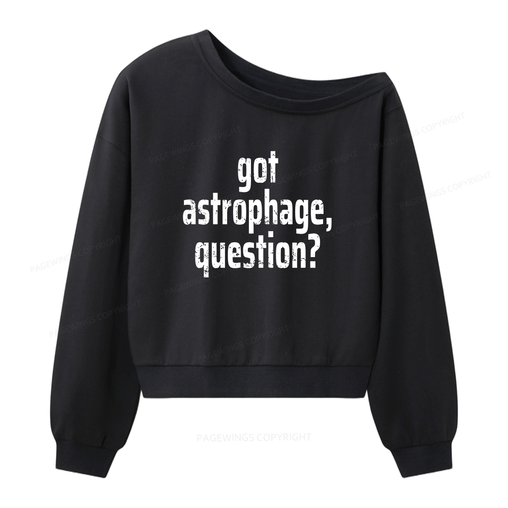 Pagewings Got Astrophage Women Off  Shoulder Sweatshirt