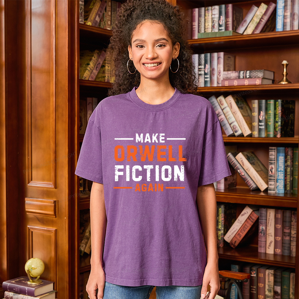 Pagewings Make Orwell Fiction Again Unisex Washed T-shirt