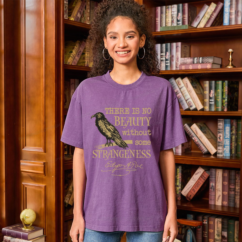 Pagewings No Beauty Without Some Strangeness Unisex Washed T-shirt