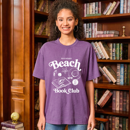 Pagewings Beach Book Club Unisex Washed T-shirt