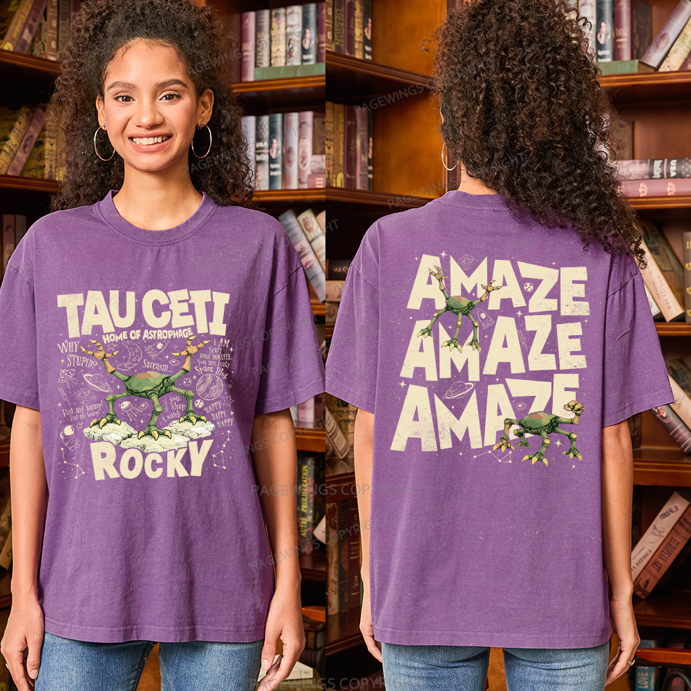 Pagewings Rocky Tau Ceti Home of Astrophage Unisex Washed T-shirt
