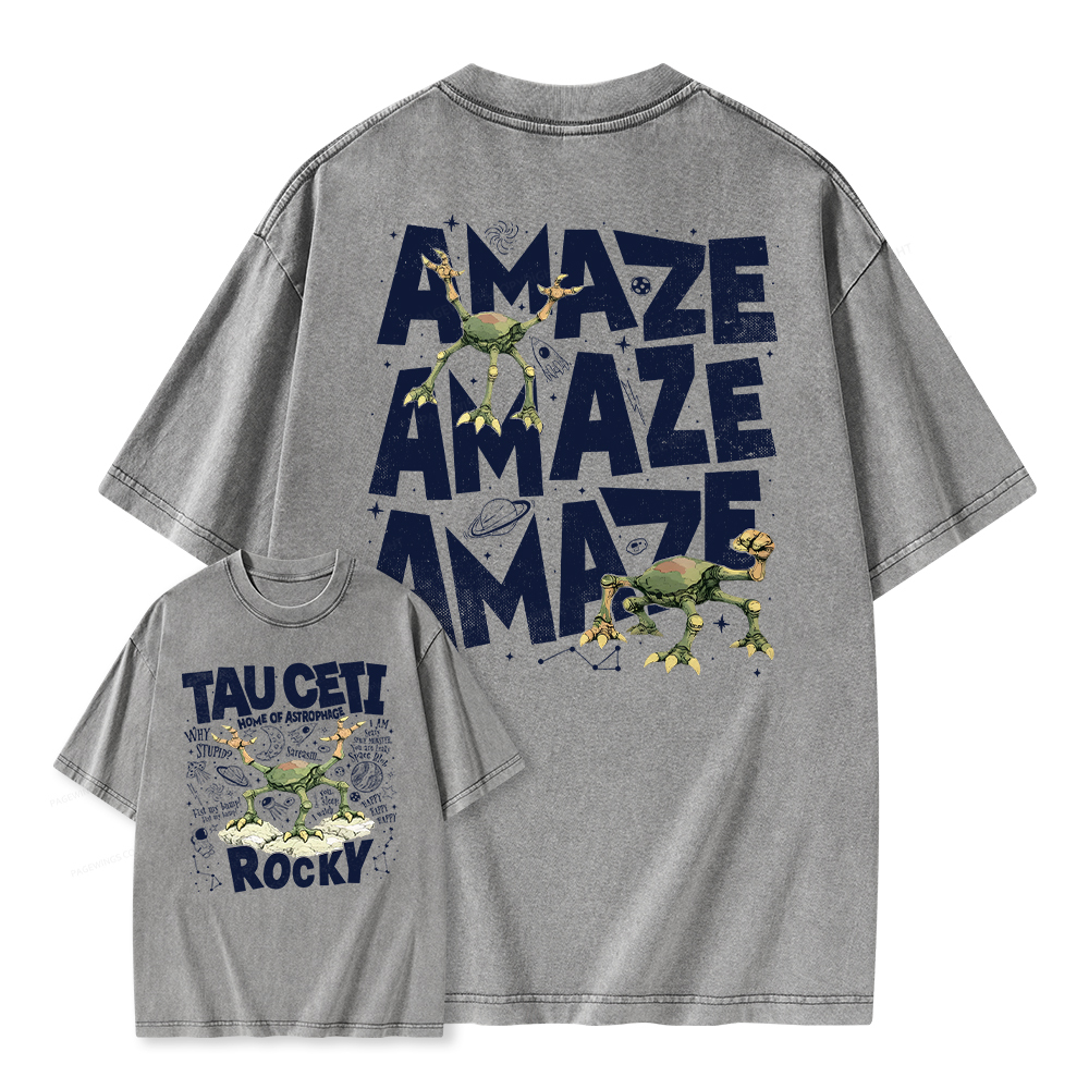 Pagewings Rocky Tau Ceti Home of Astrophage Unisex Washed T-shirt