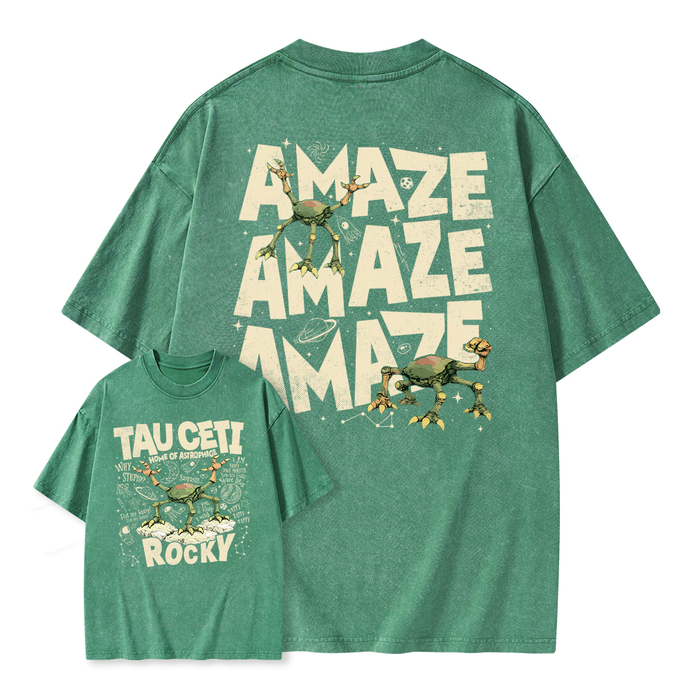 Pagewings Rocky Tau Ceti Home of Astrophage Unisex Washed T-shirt