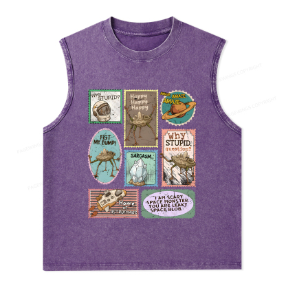 Pagewings Amaze Retro Sci-Fi Unisex Washed Tank Top