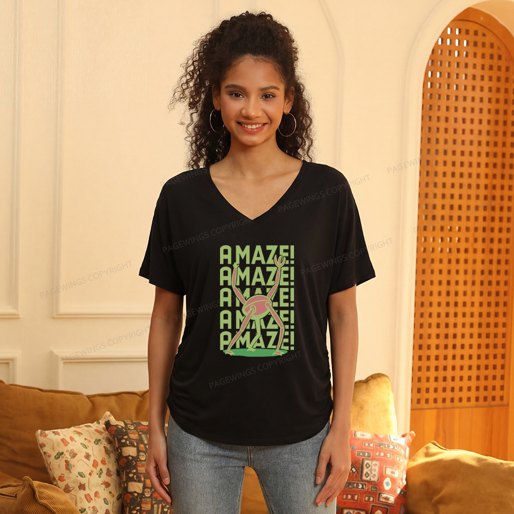 Pagewings Rocky Amaze Women's Modal V-neck T-shirt  