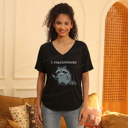 Pagewings I Require Books Soft Women's Modal V-neck T-shirt