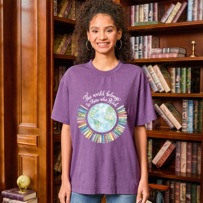Pagewings The World Belongs to Those Who Read Unisex Washed T-shirt