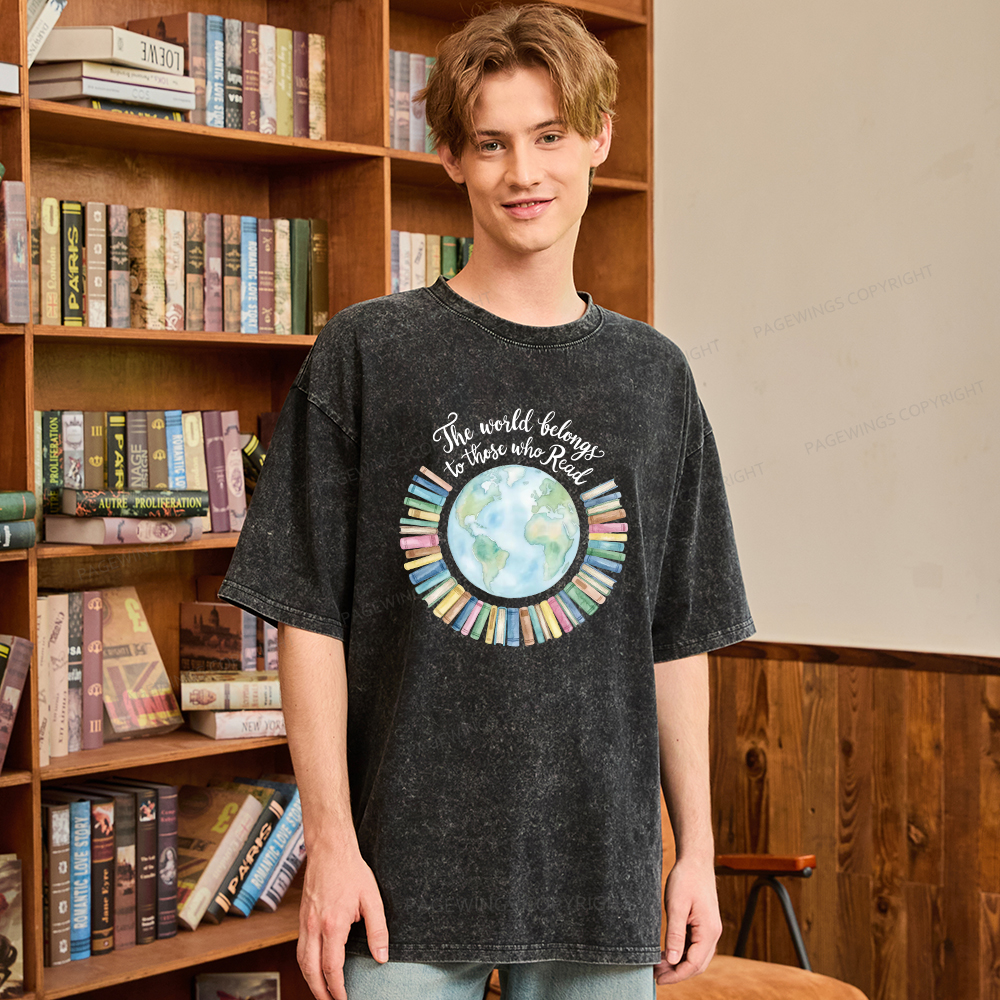 Pagewings The World Belongs to Those Who Read Unisex Washed T-shirt