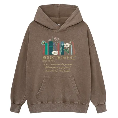 Pagewings Booktrovert Unisex Washed Hoodie
