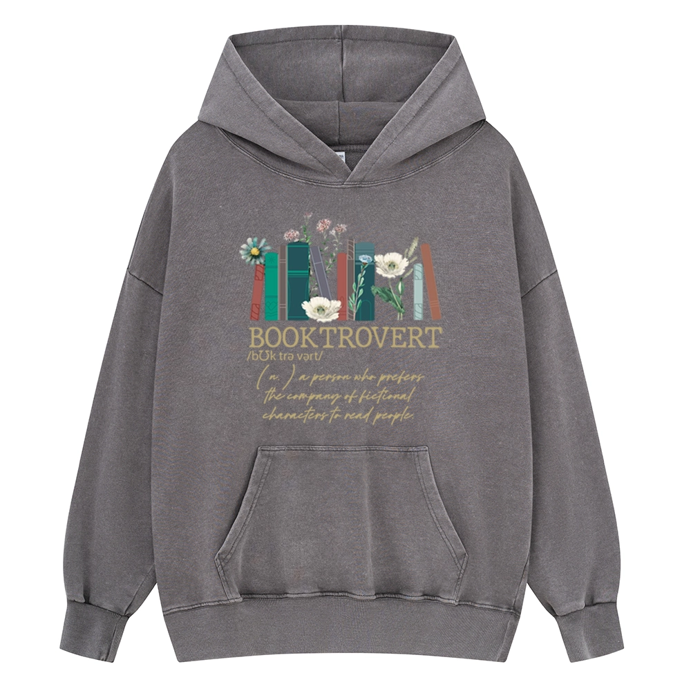Pagewings Booktrovert Unisex Washed Hoodie