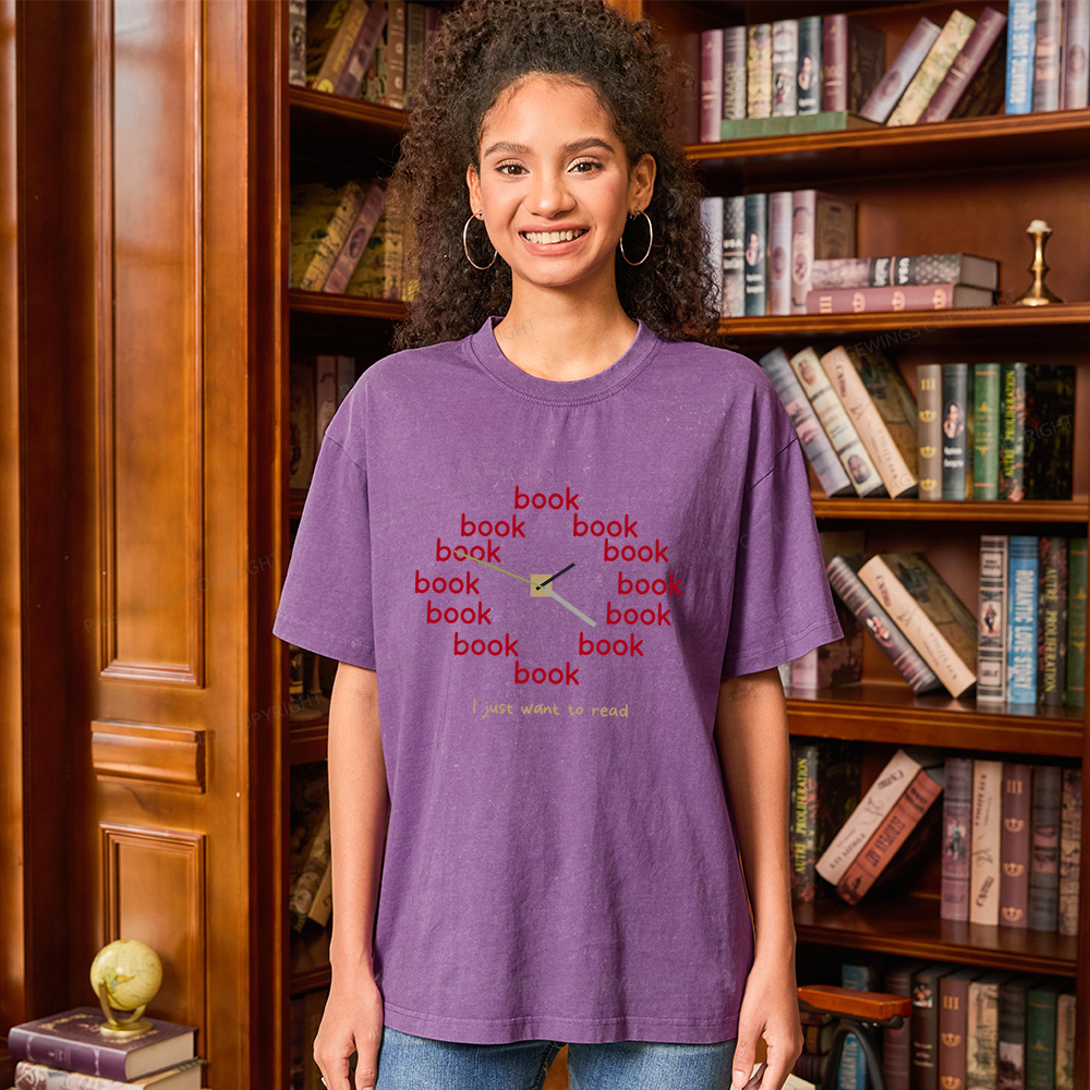 Pagewings I Just Want To Read Unisex Washed T-shirt