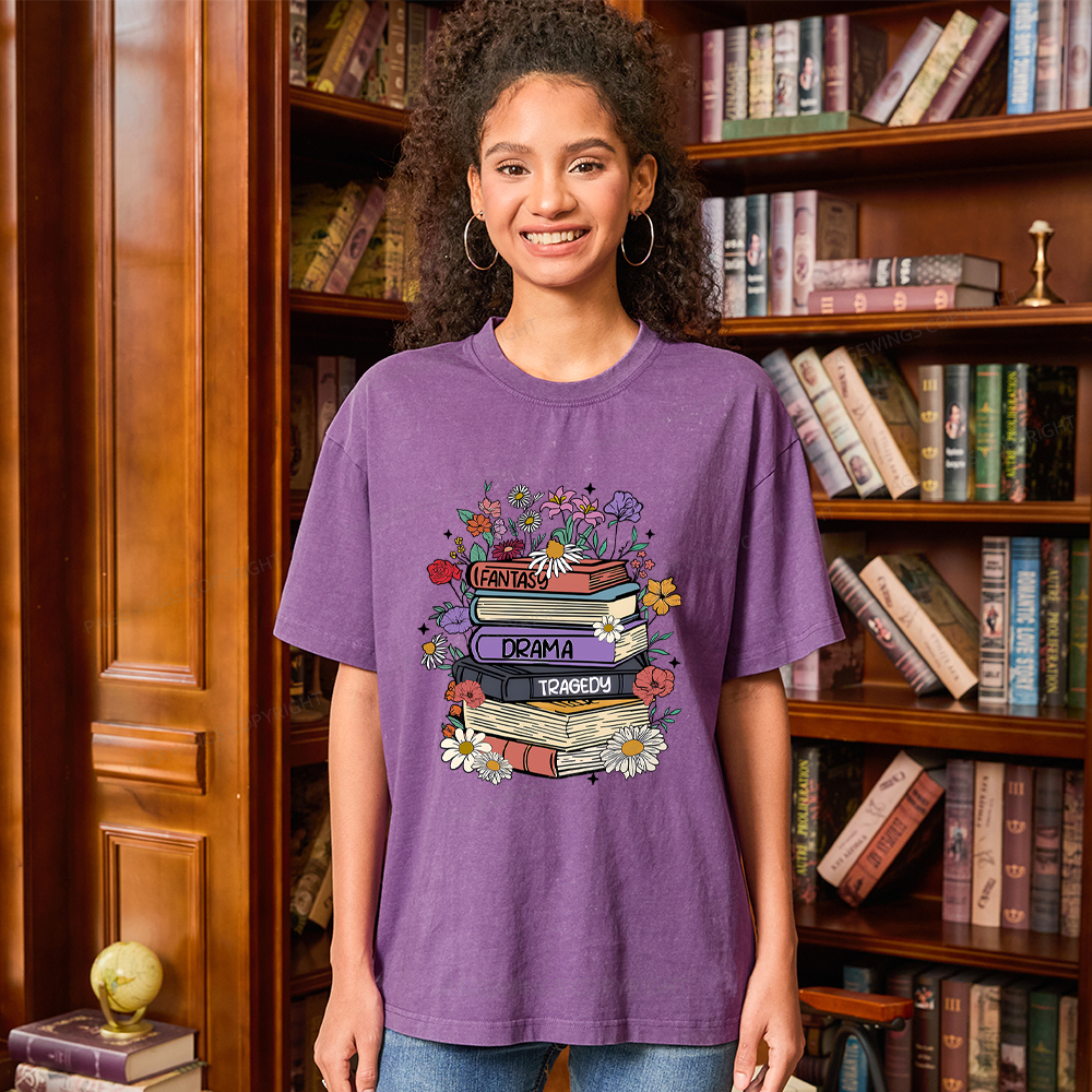 Pagewings Fantasy Drama Tragedy Unisex Washed T-shirt