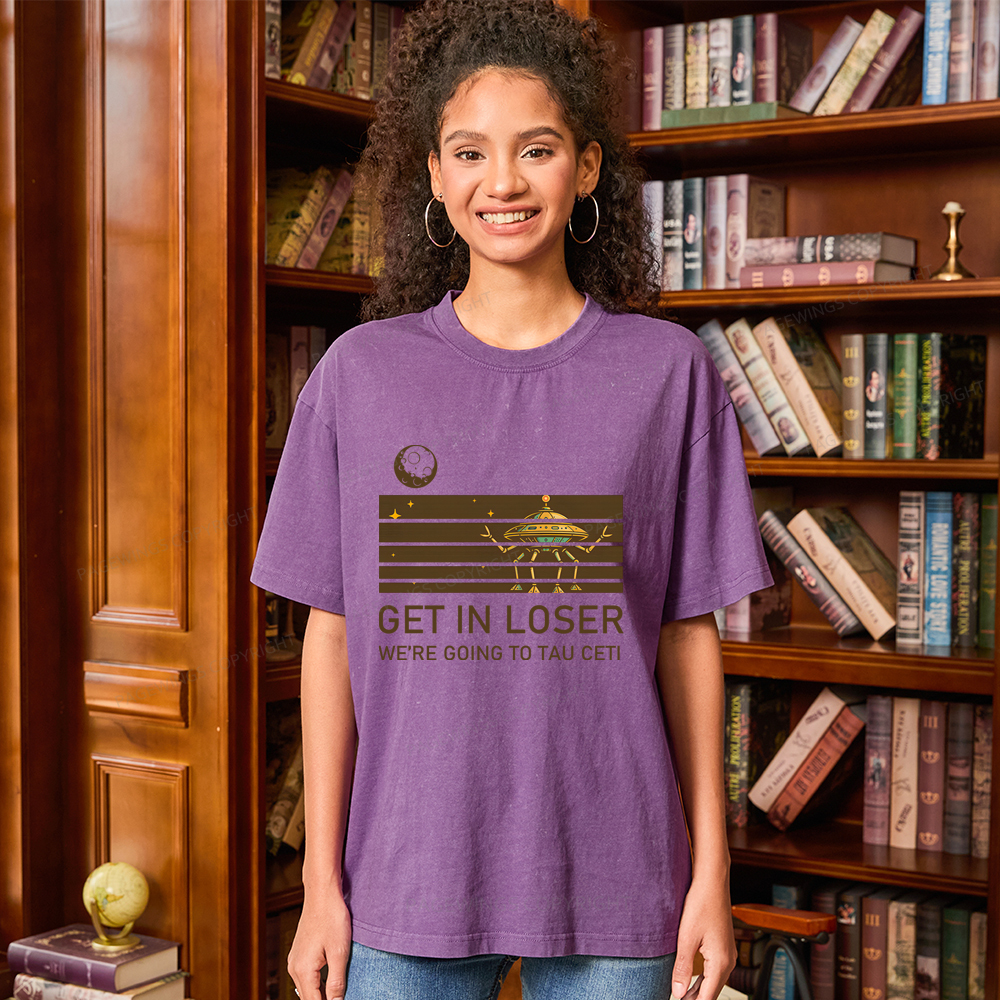 Pagewings Get In Loser Unisex Washed T-shirt