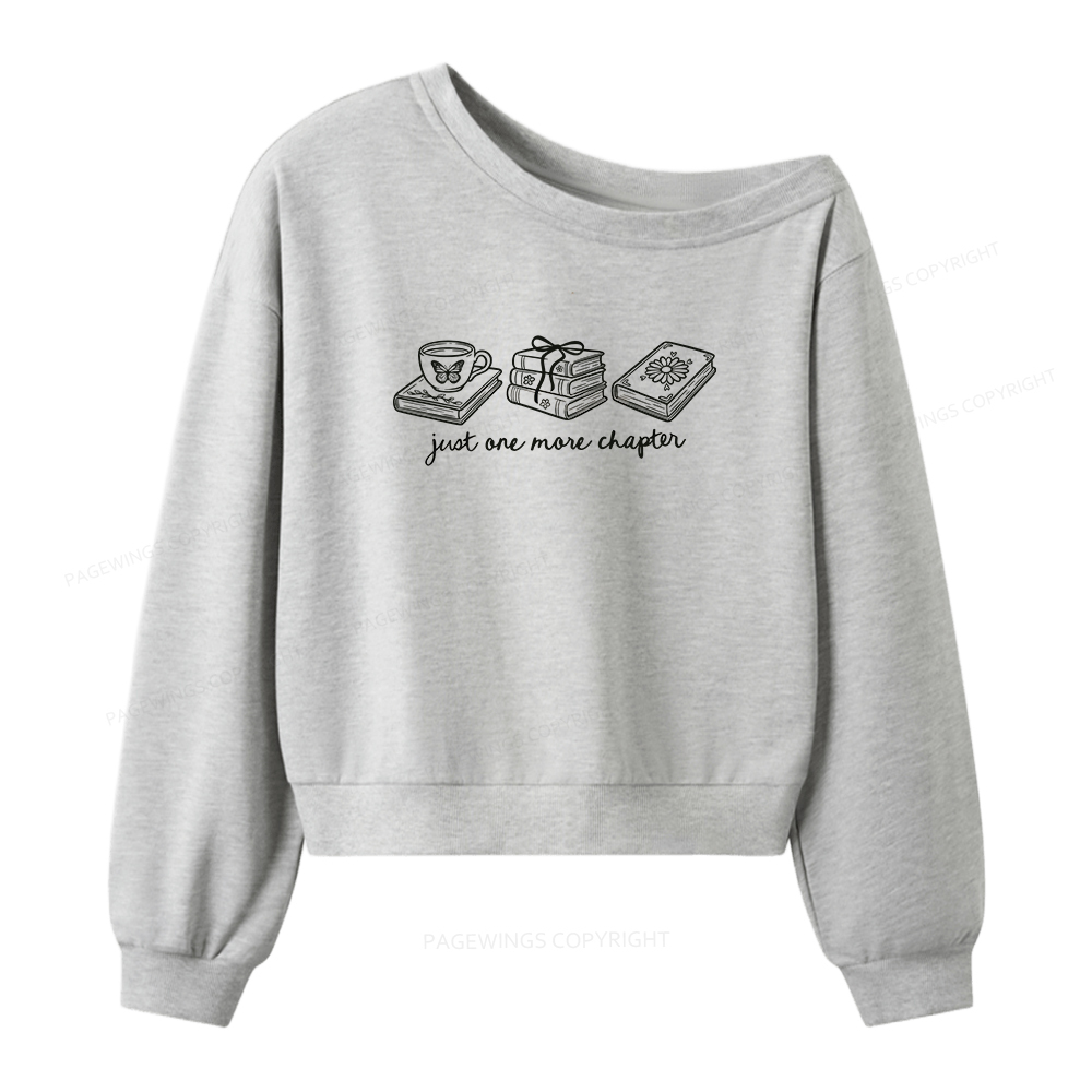 Pagewings Just One More Chapter Women Off Shoulder Sweatshirt