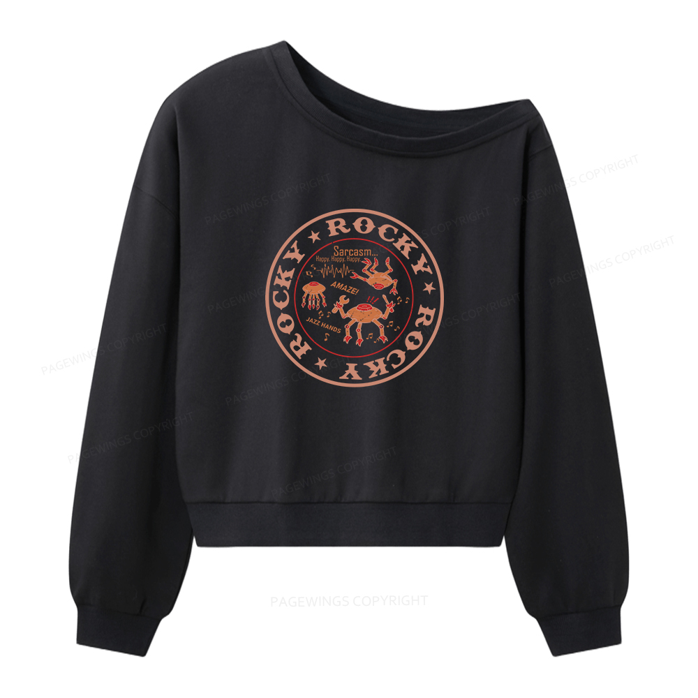 Pagewings Vintage Rocky Women Off Shoulder Sweatshirt