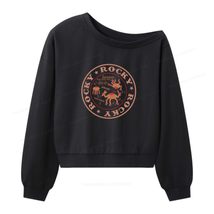 Pagewings Vintage Rocky Women Off Shoulder Sweatshirt