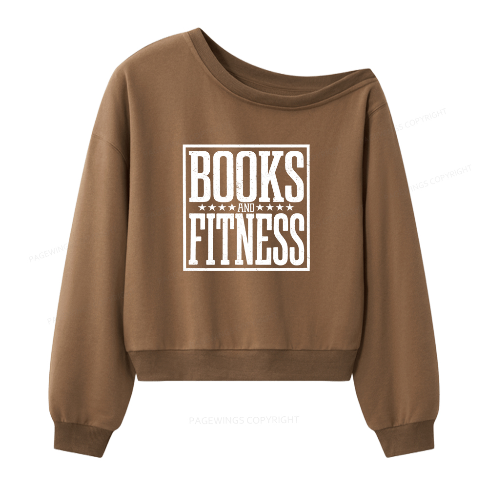 Pagewings Books And Fitness  Women Off Shoulder Sweatshirt
