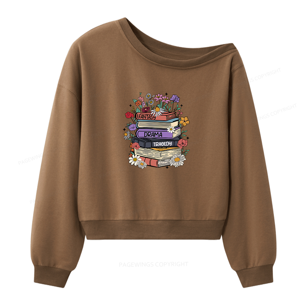 Pagewings Book Lover Women Off Shoulder Sweatshirt