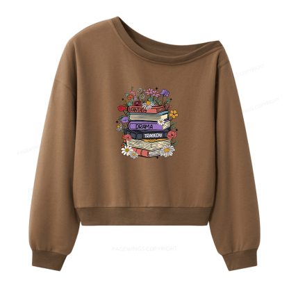 Pagewings Book Lover Women Off Shoulder Sweatshirt