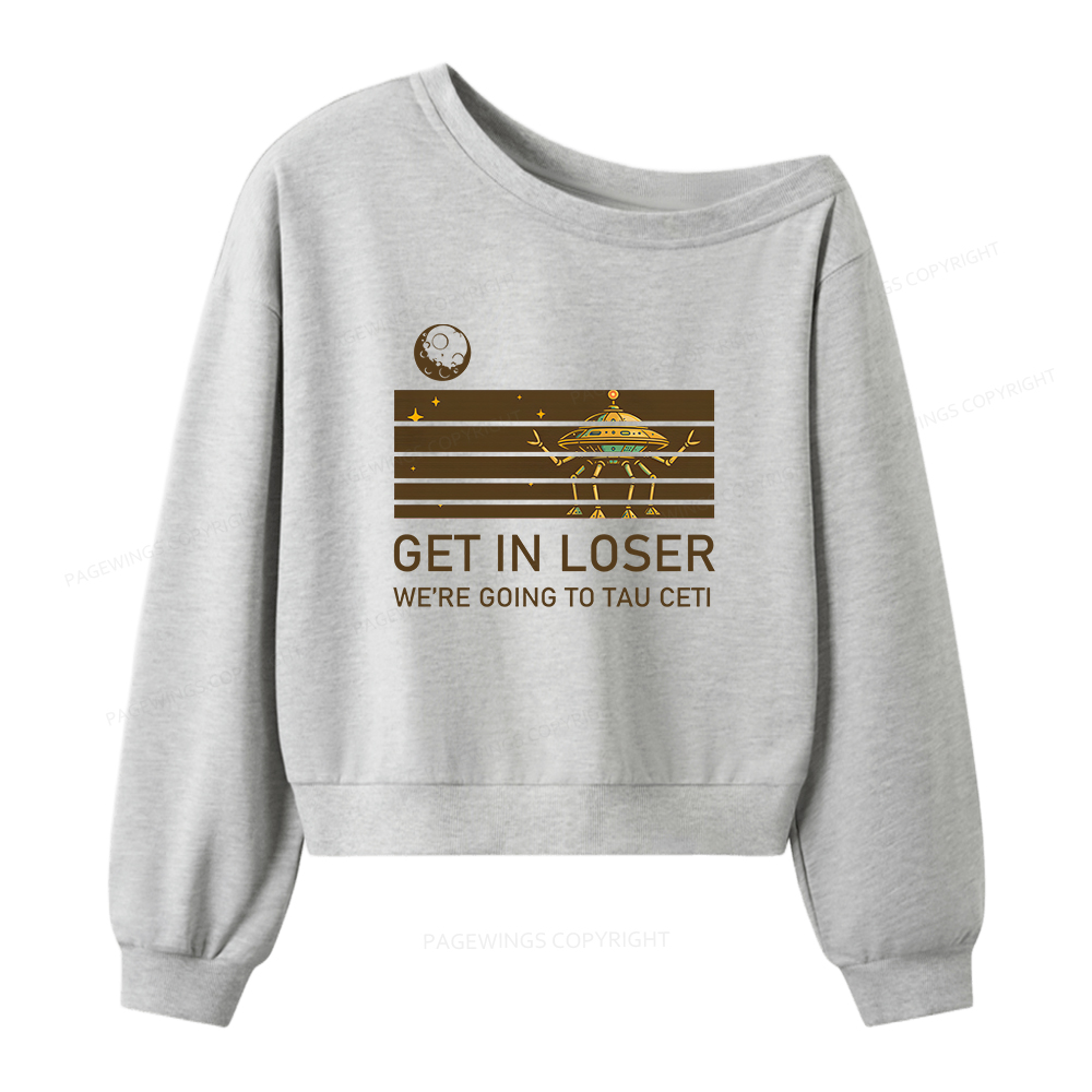 Pagewings Going to Tau Ceti Women Off Shoulder Sweatshirt