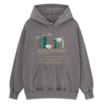 Pagewings Booktrovert Unisex Washed Hoodie