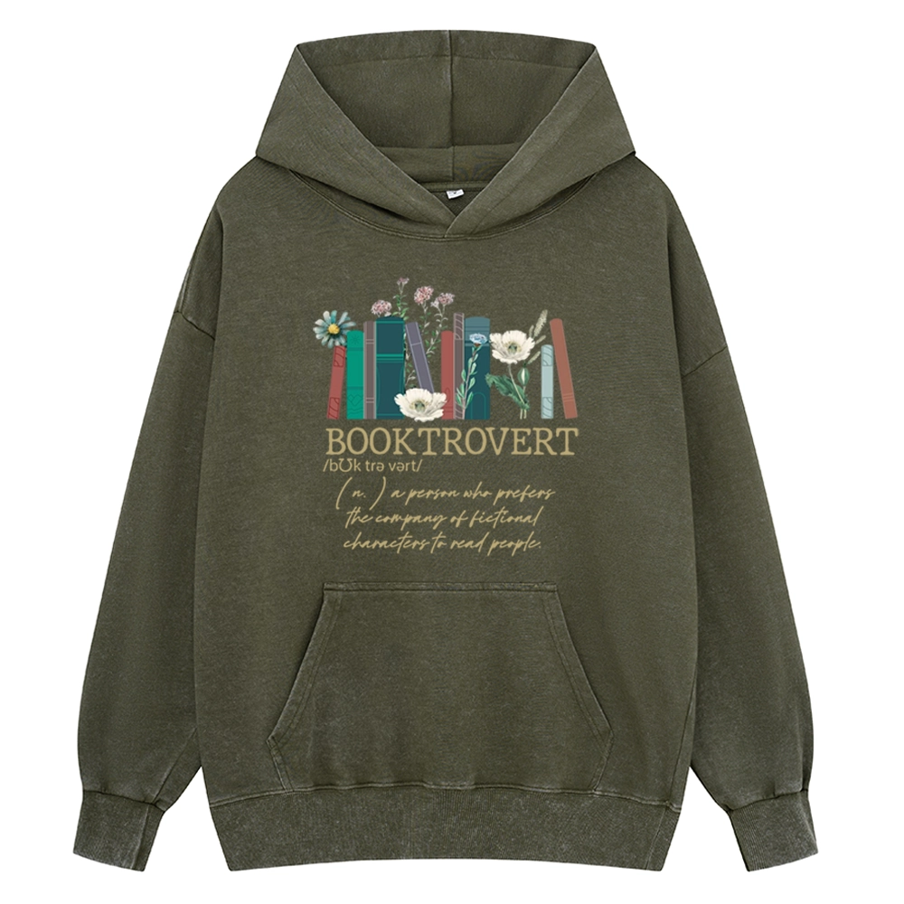 Pagewings Booktrovert Unisex Washed Hoodie