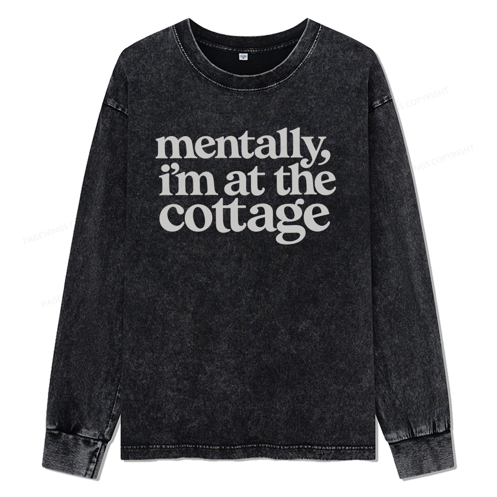 Pagewings At The Cottage Unisex Washed Long Sleeve T-shirt