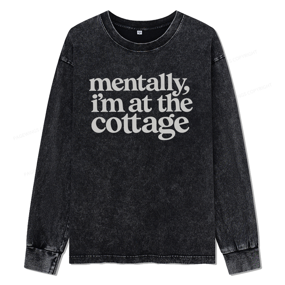 Pagewings At The Cottage Unisex Washed Long Sleeve T-shirt