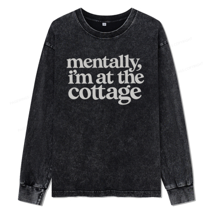 Pagewings At The Cottage Unisex Washed Long Sleeve T-shirt