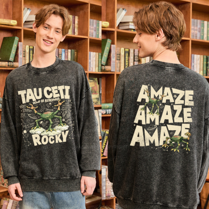 Pagewings Rocky Tau Ceti Home of Astrophage Unisex Washed Sweatshirt