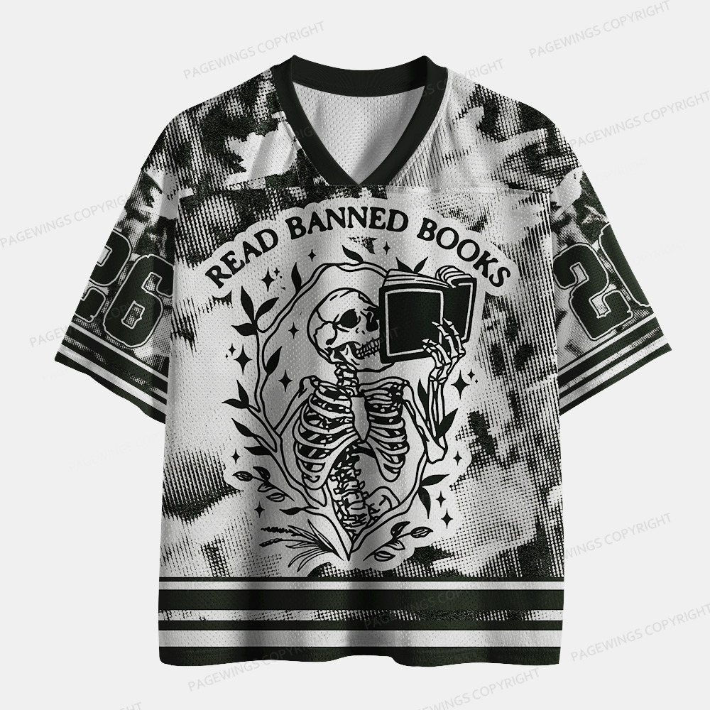 Pagewings Read Banned Books Unisex Mesh Jersey