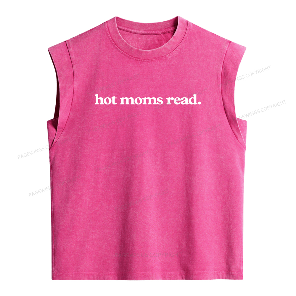 Pagewings Hot Moms Read Women's Washed Tank Top