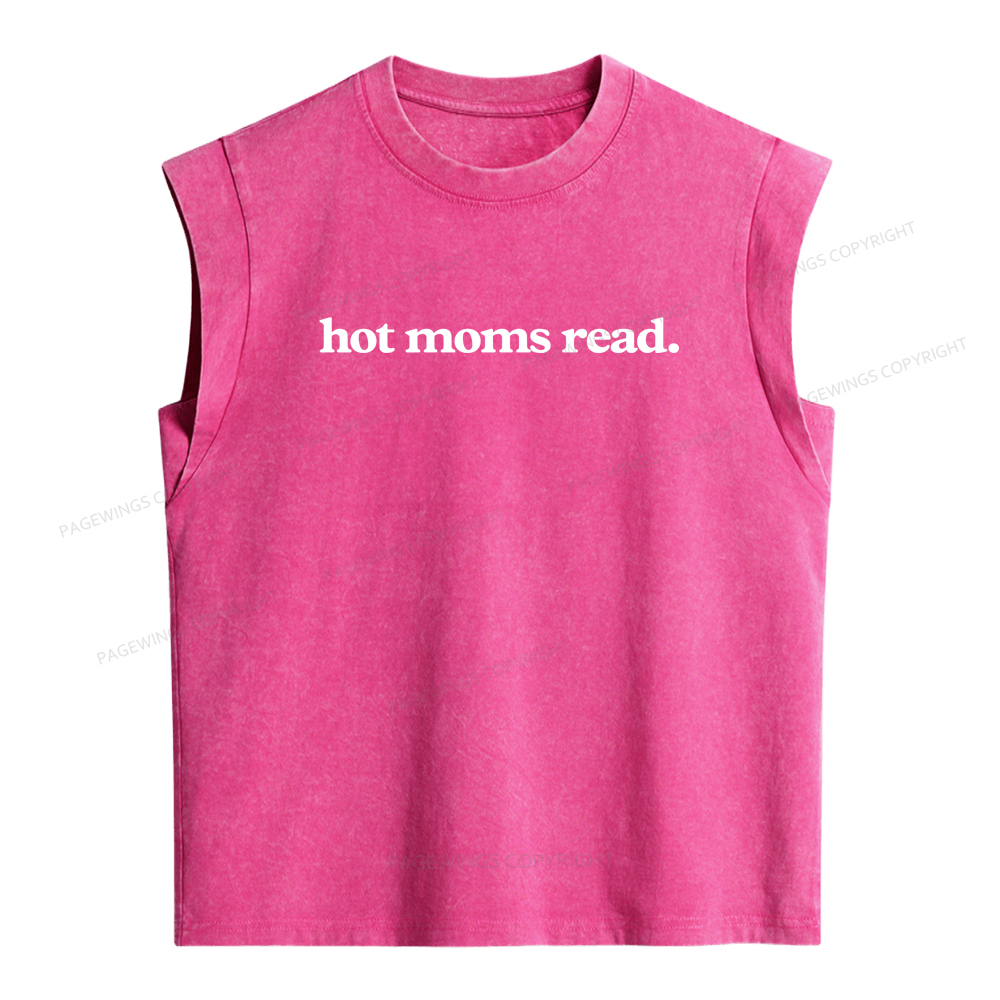 Pagewings Hot Moms Read Women's Washed Tank Top