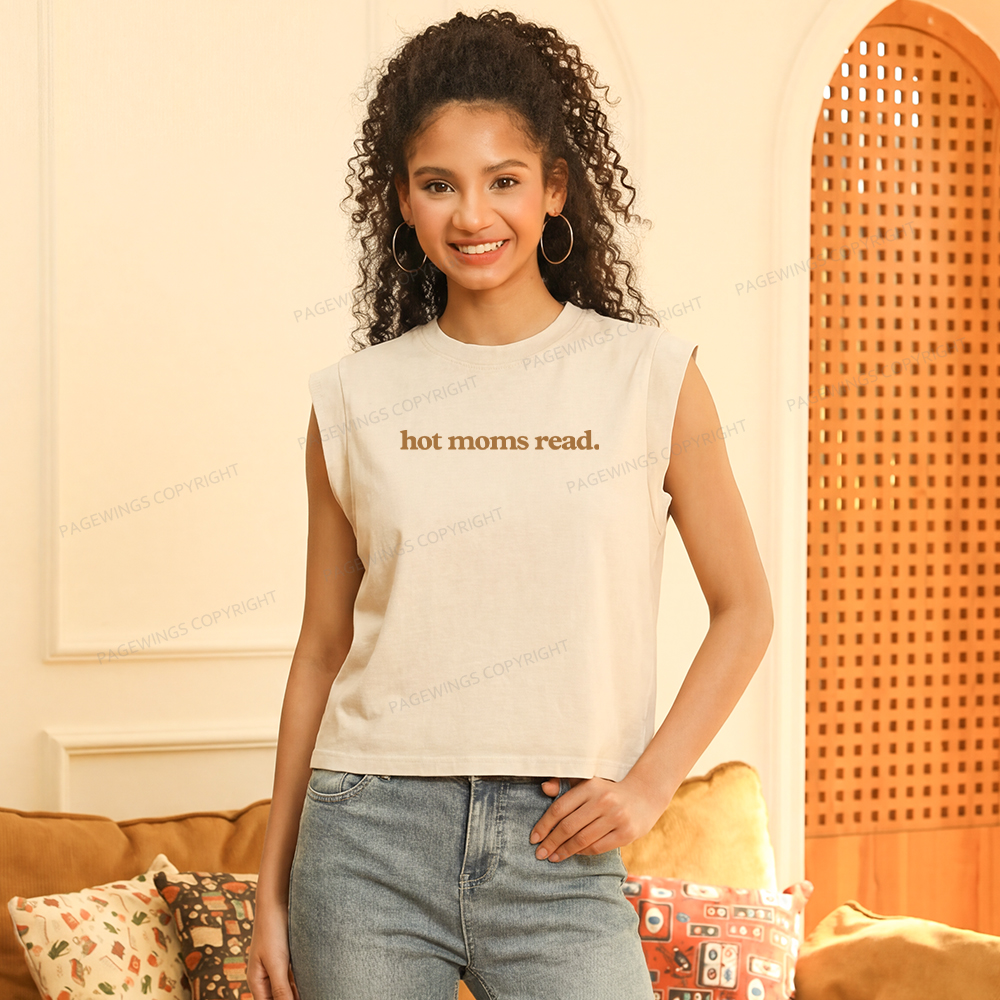 Pagewings Hot Moms Read Women's Washed Tank Top