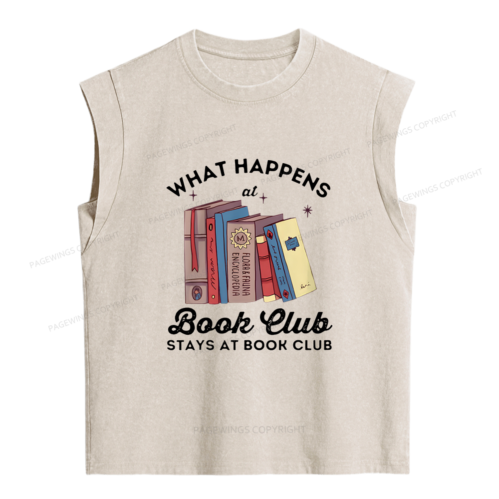 Pagewings Stays At Book Club Book Women's Washed Tank Top