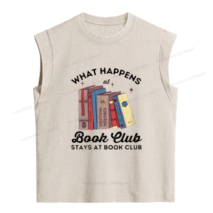 Pagewings Stays At Book Club Book Women's Washed Tank Top