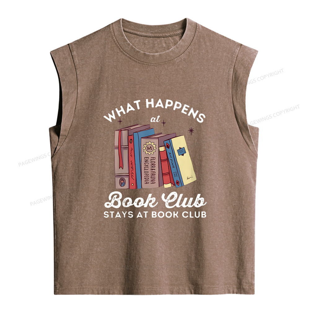Pagewings Stays At Book Club Book Women's Washed Tank Top