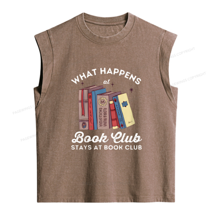 Pagewings Stays At Book Club Book Women's Washed Tank Top