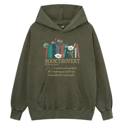 Pagewings Booktrovert Unisex Washed Hoodie