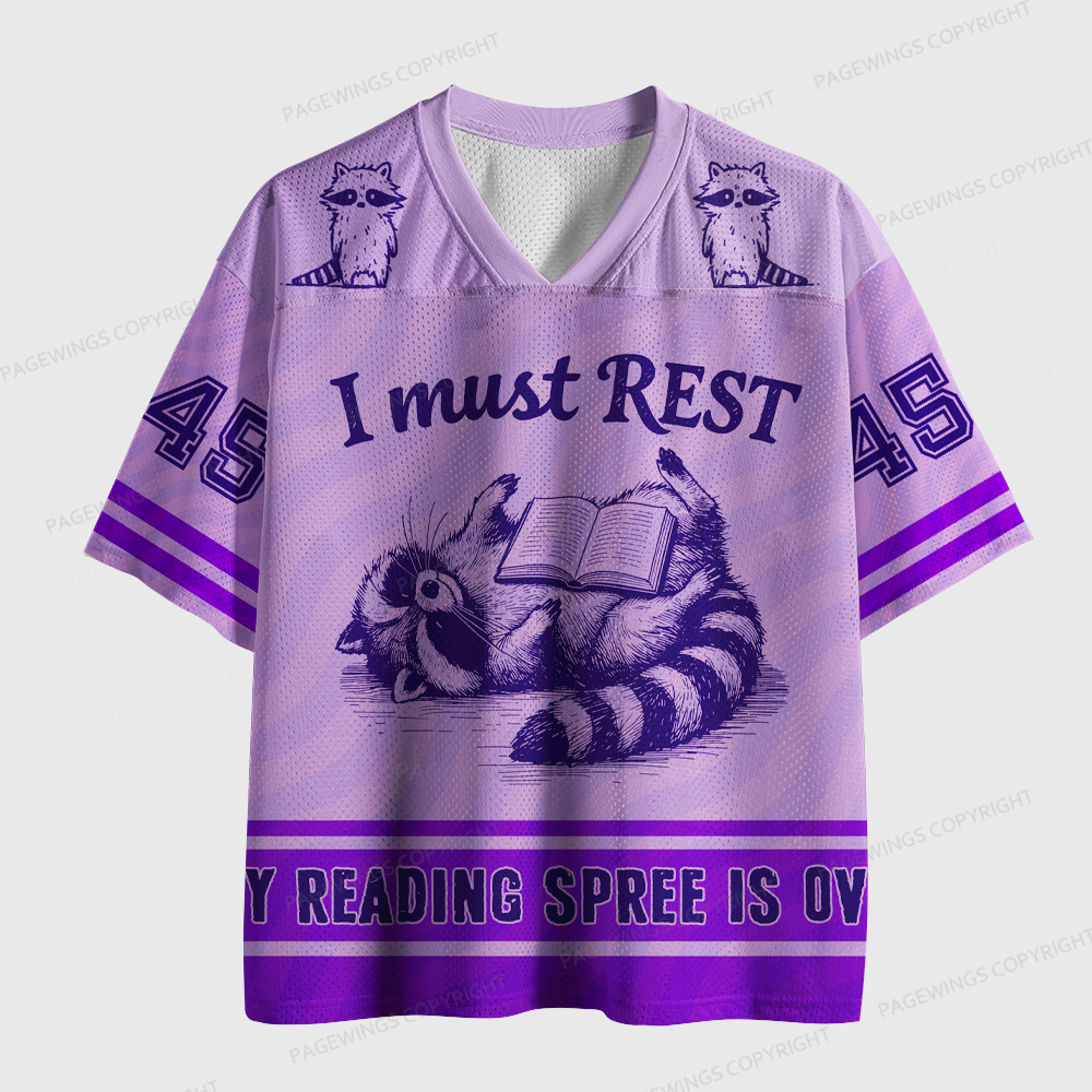 Pagewings  I Must Rest My Reading Spree Is Over  Unisex Mesh Jersey
