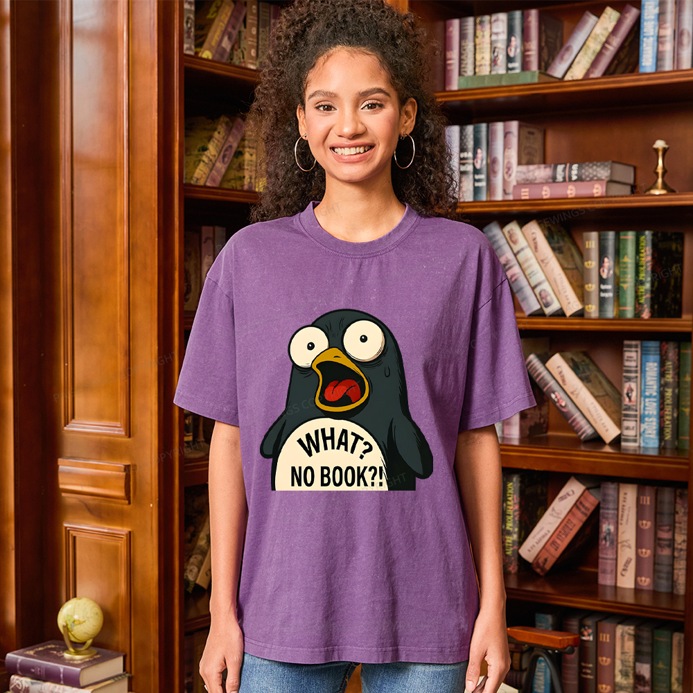 Pagewings What No Book Unisex Washed T-shirt