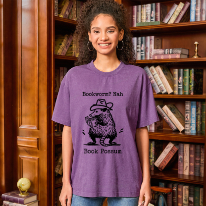 Pagewings Book Possum Unisex Washed T-shirt