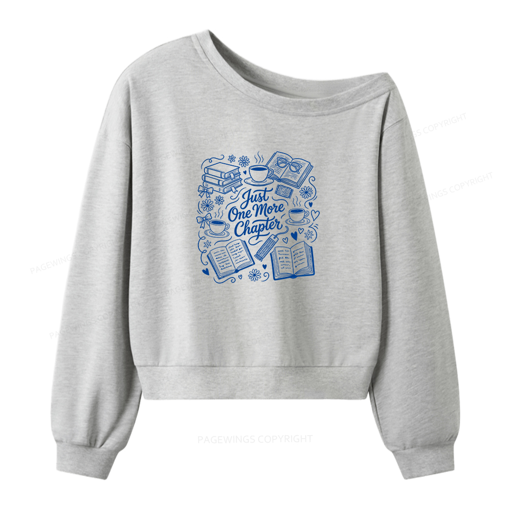 Pagewings Just One More Chapter Women Off Shoulder Sweatshirt