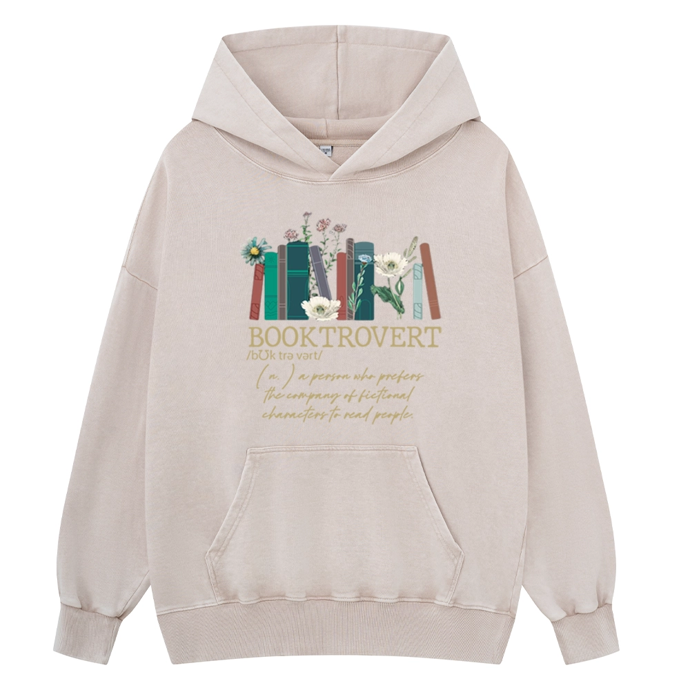 Pagewings Booktrovert Unisex Washed Hoodie