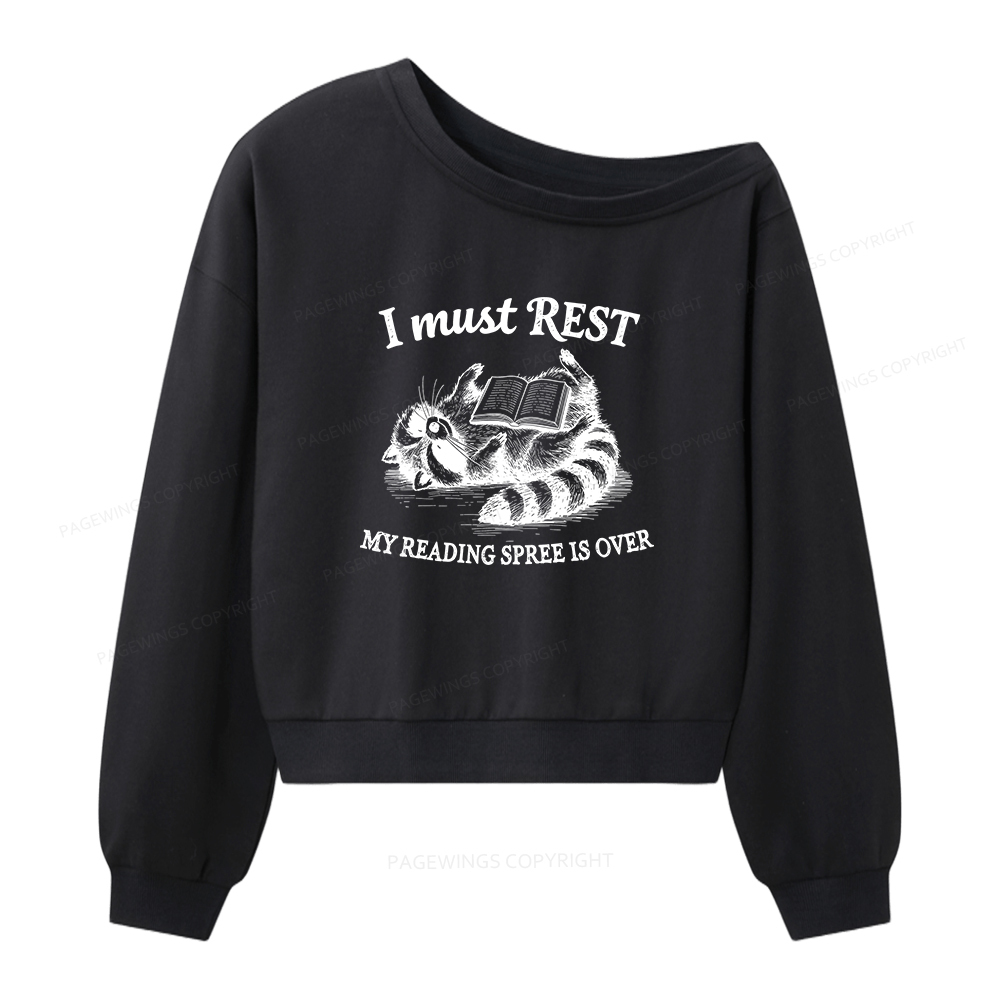 Pagewings My Reading Spree Is Over Women Off Shoulder Sweatshirt